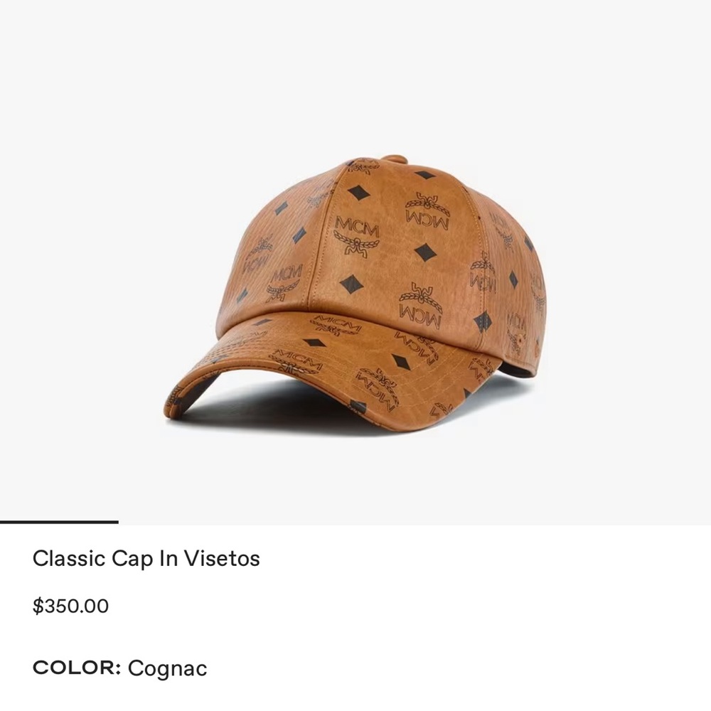 MCM Tan Visetos Logo Cap